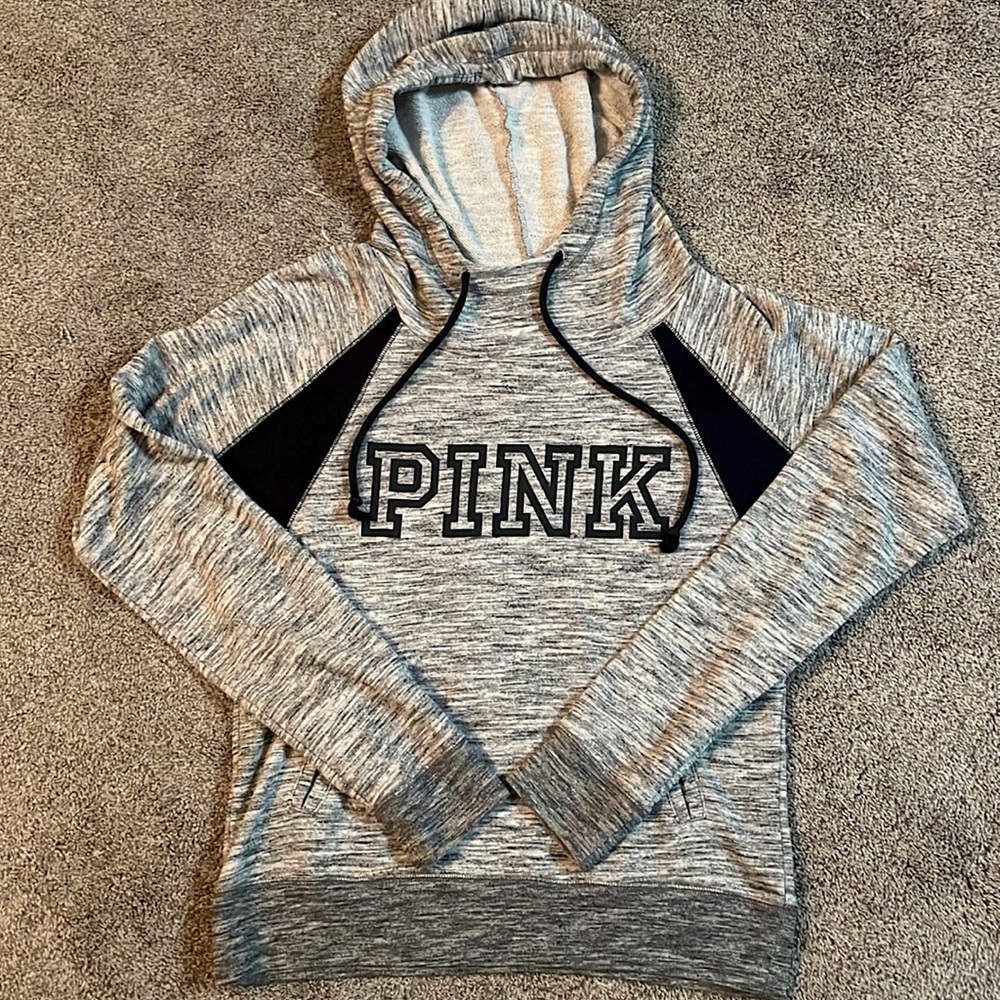 Victoria’s Secret Pink Gray Marled Hoodie, Size S & Perfect Condition!